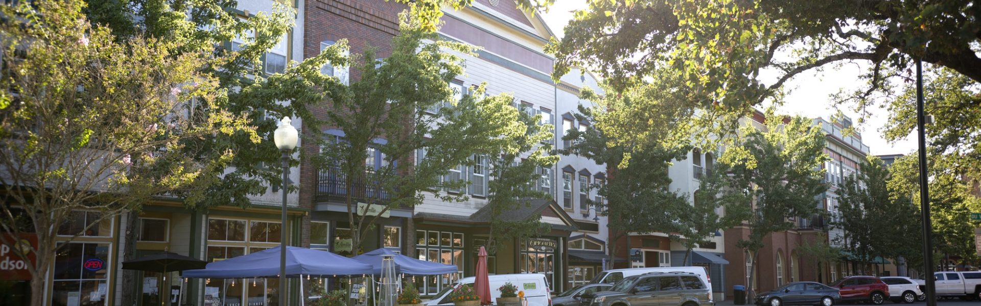 Downtown Windsor on a bright, sunny day